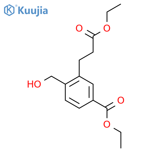 Ethyl 3-(3-ethoxy-3-oxopropyl)-4-(hydroxymethyl)benzoate structure