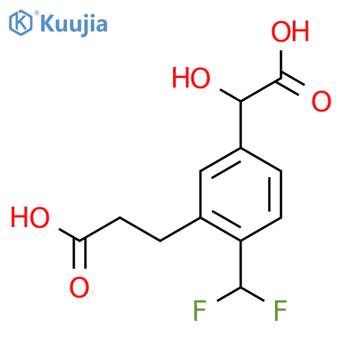 3-(2-Carboxyethyl)-4-(difluoromethyl)mandelic acid structure