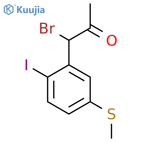 1-Bromo-1-(2-iodo-5-(methylthio)phenyl)propan-2-one structure