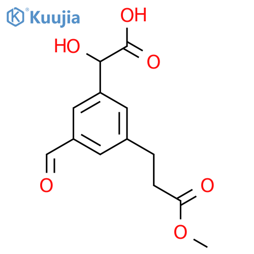 3-Formyl-5-(3-methoxy-3-oxopropyl)mandelic acid structure