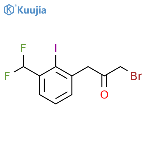1-Bromo-3-(3-(difluoromethyl)-2-iodophenyl)propan-2-one structure