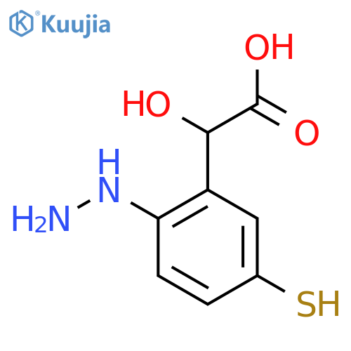 2-Hydrazinyl-5-mercaptomandelic acid structure