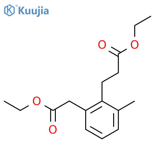 Ethyl 2-(3-ethoxy-3-oxopropyl)-3-methylphenylacetate structure