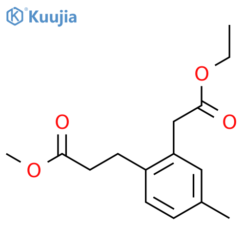 Ethyl 2-(3-methoxy-3-oxopropyl)-5-methylphenylacetate structure
