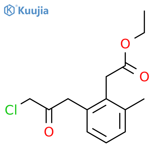 Ethyl 2-(3-chloro-2-oxopropyl)-6-methylphenylacetate structure