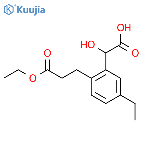 2-(3-Ethoxy-3-oxopropyl)-5-ethylmandelic acid structure