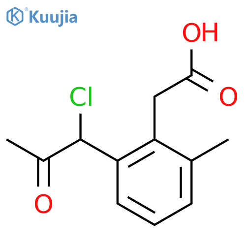 2-(1-Chloro-2-oxopropyl)-6-methylphenylacetic acid structure
