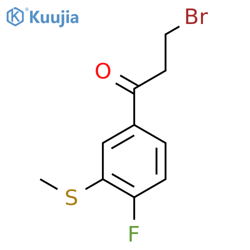 3-Bromo-1-(4-fluoro-3-(methylthio)phenyl)propan-1-one structure