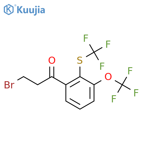 3-Bromo-1-(3-(trifluoromethoxy)-2-(trifluoromethylthio)phenyl)propan-1-one structure
