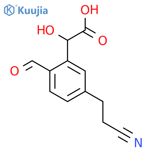 5-(2-Cyanoethyl)-2-formylmandelic acid structure