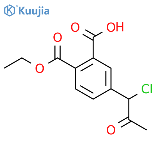 Ethyl 2-carboxy-4-(1-chloro-2-oxopropyl)benzoate structure