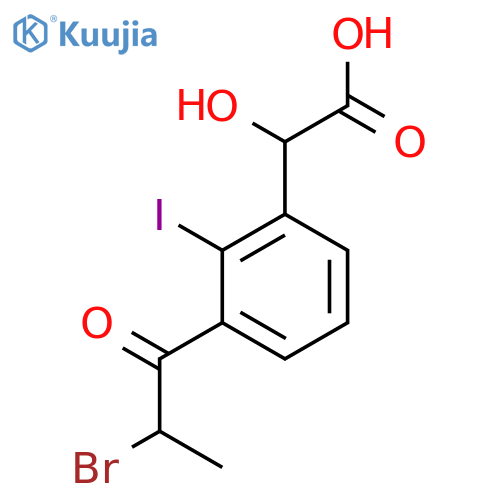 3-(2-Bromopropanoyl)-2-iodomandelic acid structure