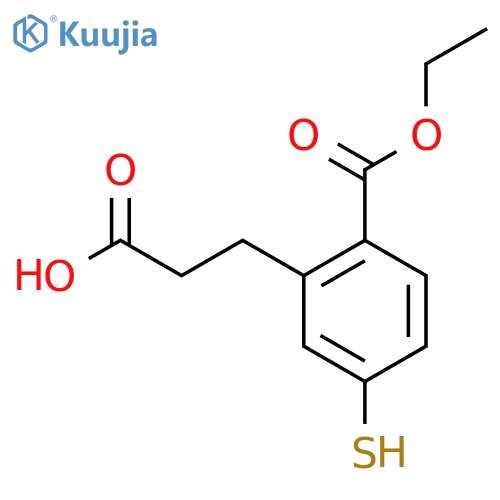 Ethyl 2-(2-carboxyethyl)-4-mercaptobenzoate structure