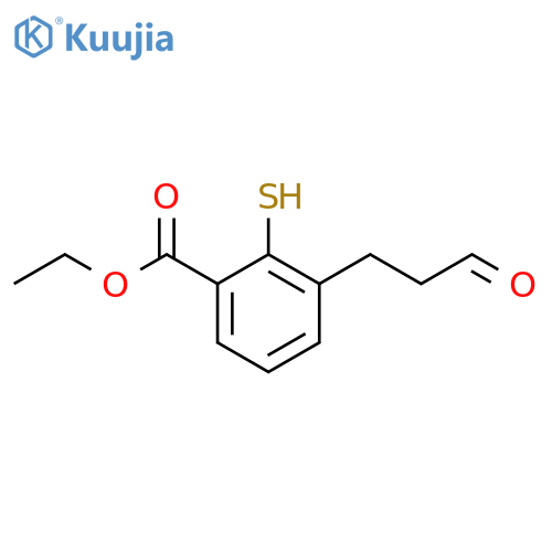 Ethyl 2-mercapto-3-(3-oxopropyl)benzoate structure