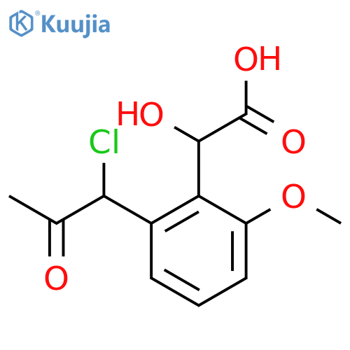 2-(1-Chloro-2-oxopropyl)-6-methoxymandelic acid structure
