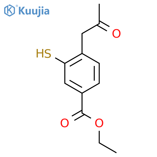 Ethyl 3-mercapto-4-(2-oxopropyl)benzoate structure