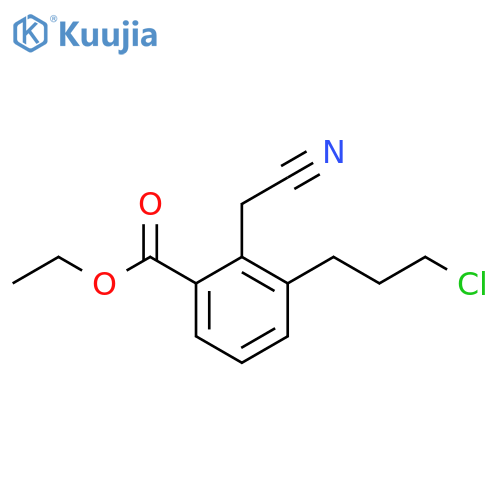 Ethyl 3-(3-chloropropyl)-2-(cyanomethyl)benzoate structure