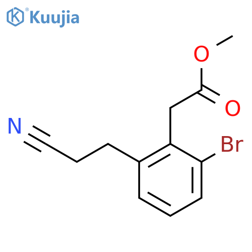 Methyl 2-bromo-6-(2-cyanoethyl)phenylacetate structure