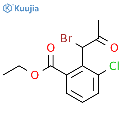 Ethyl 2-(1-bromo-2-oxopropyl)-3-chlorobenzoate structure