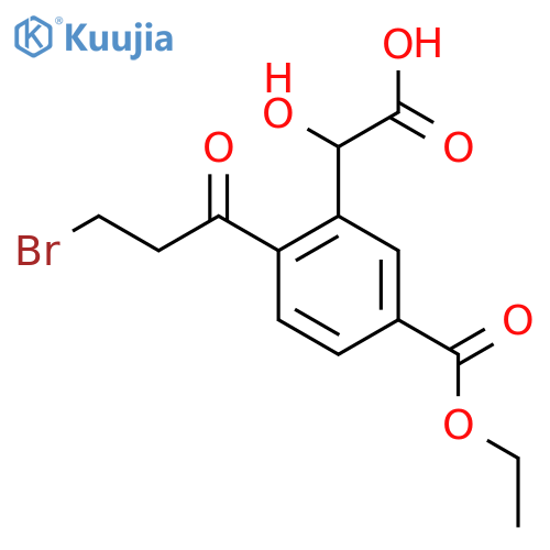 Ethyl 4-(3-bromopropanoyl)-3-(carboxy(hydroxy)methyl)benzoate structure