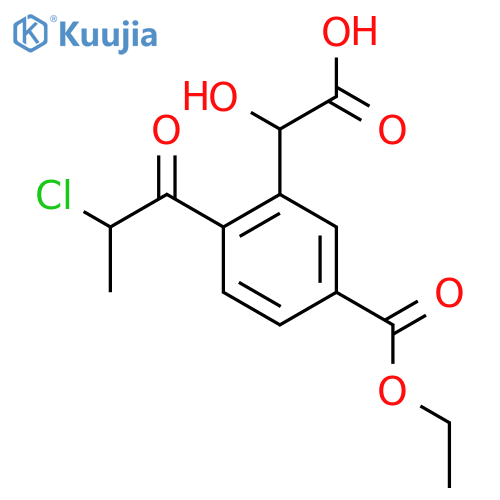 Ethyl 3-(carboxy(hydroxy)methyl)-4-(2-chloropropanoyl)benzoate structure
