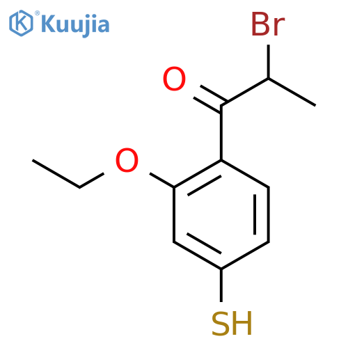2-Bromo-1-(2-ethoxy-4-mercaptophenyl)propan-1-one structure
