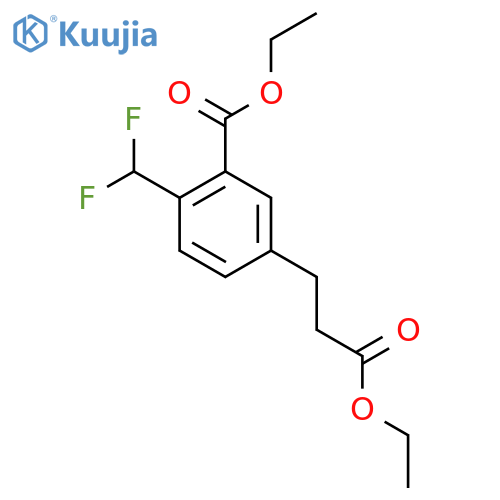Ethyl 2-(difluoromethyl)-5-(3-ethoxy-3-oxopropyl)benzoate structure