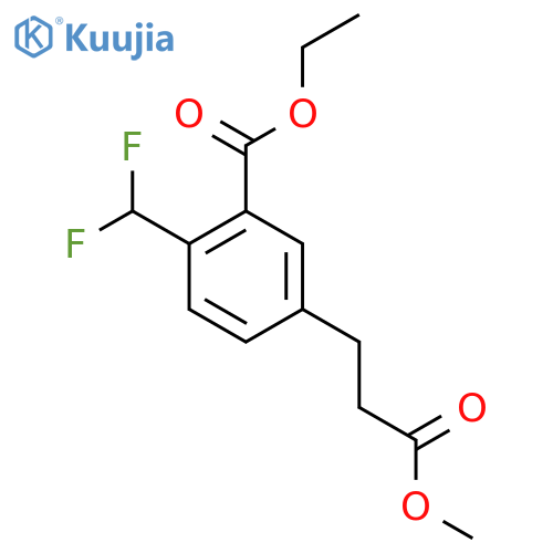Ethyl 2-(difluoromethyl)-5-(3-methoxy-3-oxopropyl)benzoate structure