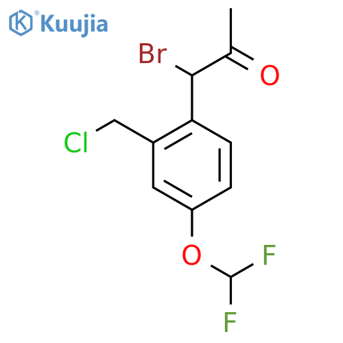 1-Bromo-1-(2-(chloromethyl)-4-(difluoromethoxy)phenyl)propan-2-one structure