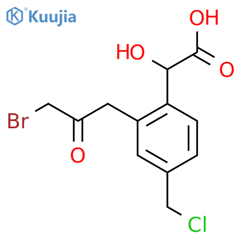2-(3-Bromo-2-oxopropyl)-4-(chloromethyl)mandelic acid structure