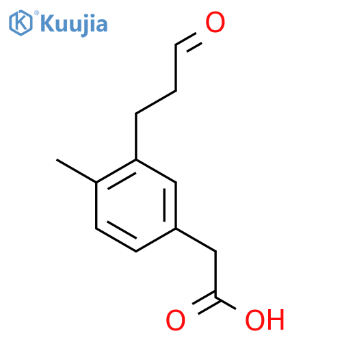 4-Methyl-3-(3-oxopropyl)phenylacetic acid structure