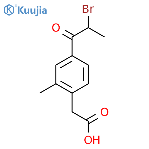4-(2-Bromopropanoyl)-2-methylphenylacetic acid structure