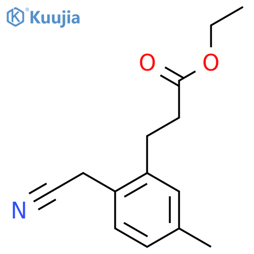 Ethyl 3-(2-(cyanomethyl)-5-methylphenyl)propanoate structure