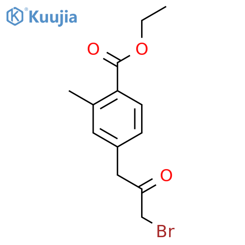 Ethyl 4-(3-bromo-2-oxopropyl)-2-methylbenzoate structure