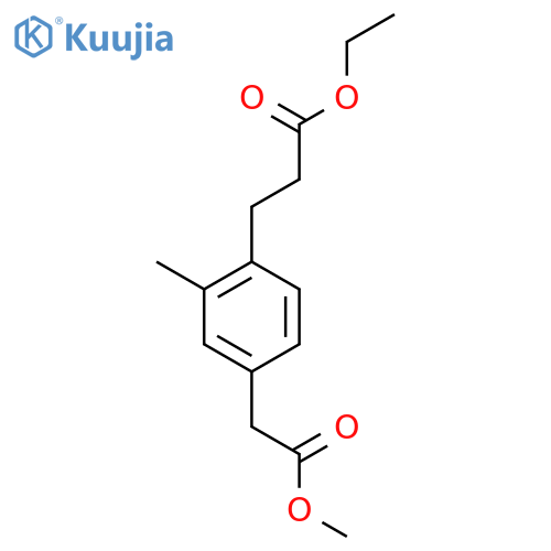 Methyl 4-(3-ethoxy-3-oxopropyl)-3-methylphenylacetate structure