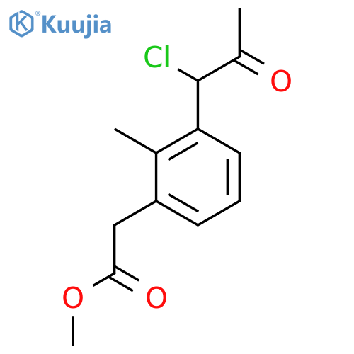 Methyl 3-(1-chloro-2-oxopropyl)-2-methylphenylacetate structure