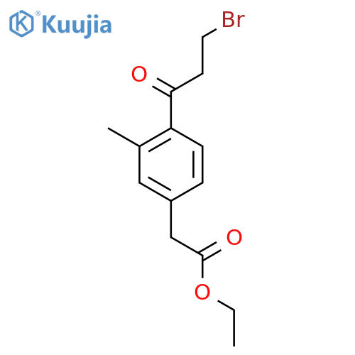 Ethyl 4-(3-bromopropanoyl)-3-methylphenylacetate structure