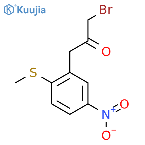 1-Bromo-3-(2-(methylthio)-5-nitrophenyl)propan-2-one structure