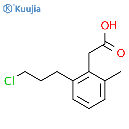 2-(3-Chloropropyl)-6-methylphenylacetic acid structure