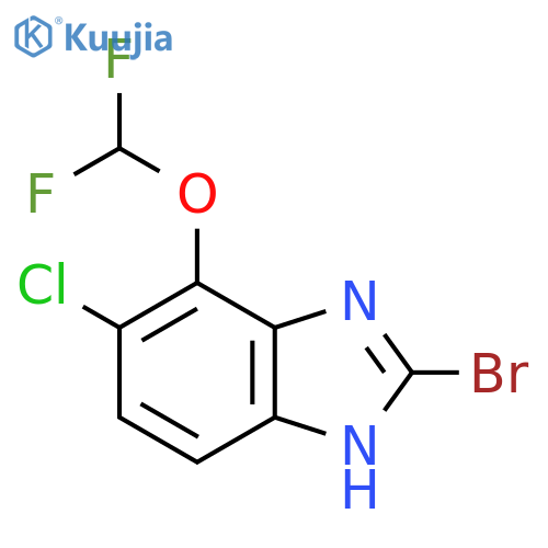 2-Bromo-6-chloro-7-difluoromethoxy-1H-benzimidazole structure