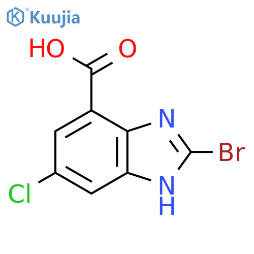 2-Bromo-6-chloro-1H-benzimidazole-4-carboxylic acid structure
