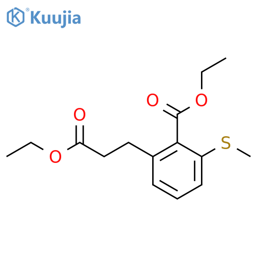 Ethyl 2-(3-ethoxy-3-oxopropyl)-6-(methylthio)benzoate structure