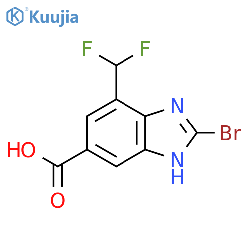 2-Bromo-4-difluoromethyl-1H-benzimidazole-6-carboxylic acid structure