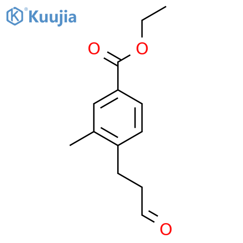Ethyl 3-methyl-4-(3-oxopropyl)benzoate structure