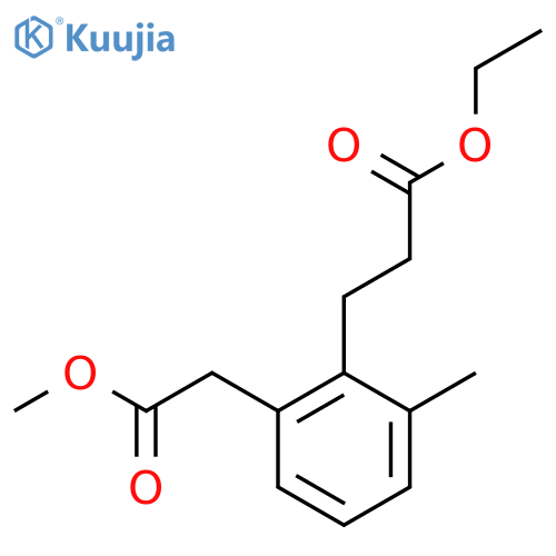 Methyl 2-(3-ethoxy-3-oxopropyl)-3-methylphenylacetate structure