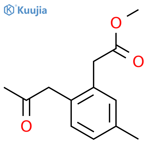 Methyl 5-methyl-2-(2-oxopropyl)phenylacetate structure