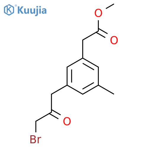 Methyl 3-(3-bromo-2-oxopropyl)-5-methylphenylacetate structure