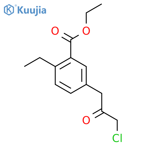 Ethyl 5-(3-chloro-2-oxopropyl)-2-ethylbenzoate structure