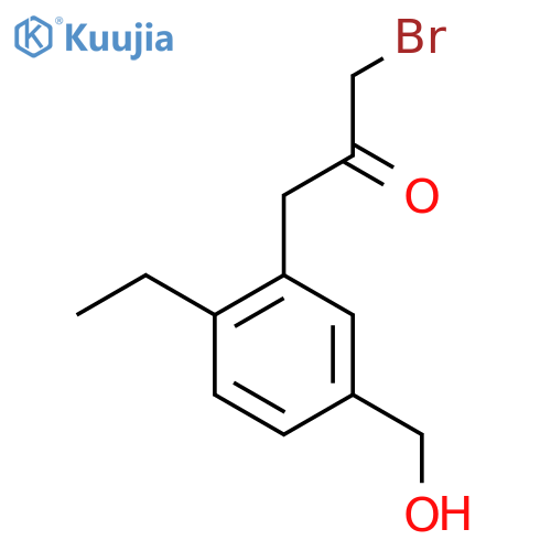 1-Bromo-3-(2-ethyl-5-(hydroxymethyl)phenyl)propan-2-one structure