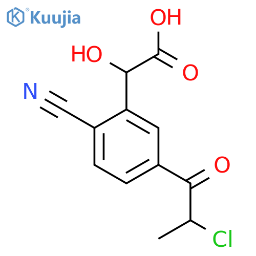 5-(2-Chloropropanoyl)-2-cyanomandelic acid structure